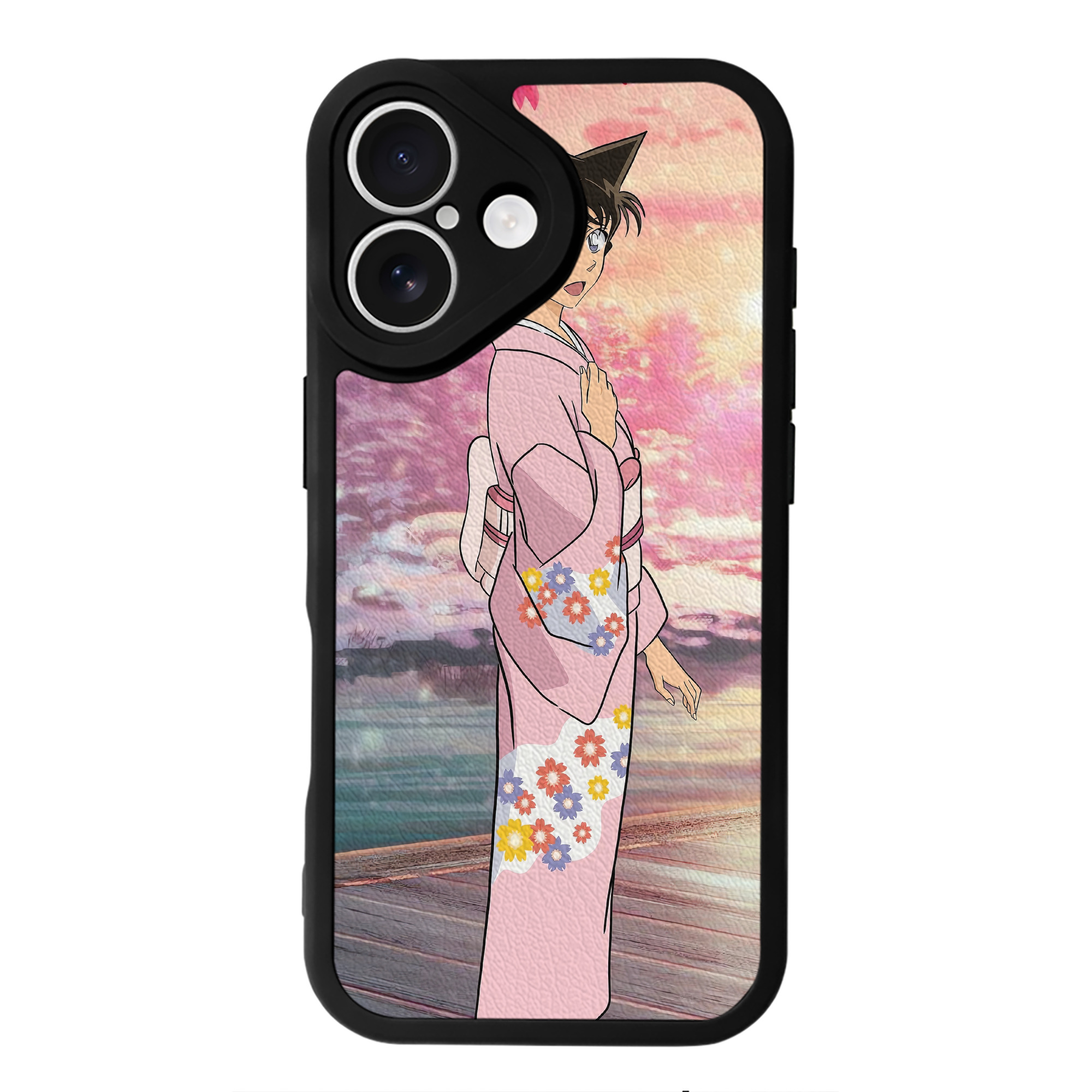 （画像用） 名探偵コナン Detective Conan 【iPhone 16シリーズ対応】シリコンスマホケース（レザー調） 材質：シリコン